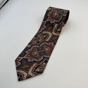 HARVE BENARD Men's Tie PURE SILK Blue and Burgundy